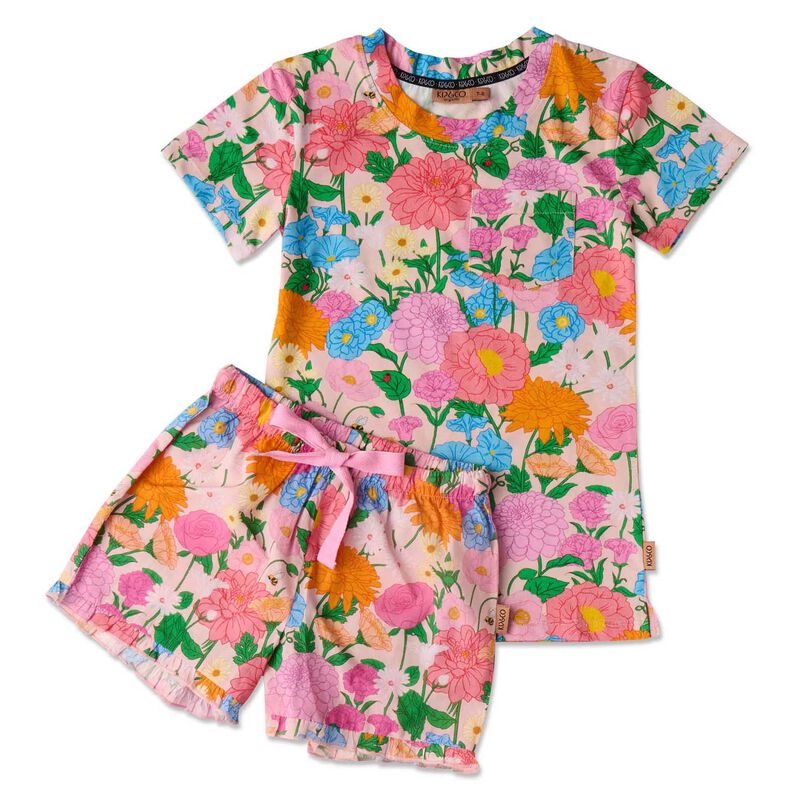 Kip&Co Follow The Sun Organic Cotton Short Sleeve Tee & Frill Short PJ Set image number 0